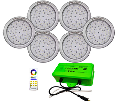 Combo Poolight - 6 Luces RGBW Inoxidable + Trafo Con Control