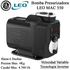 Bomba Presurizadora Leo MAC550 Velocidad Variable INVERTER