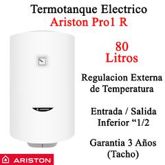 Termotanque Electrico Ariston 80 Litros Pro1 R 80 Litros
