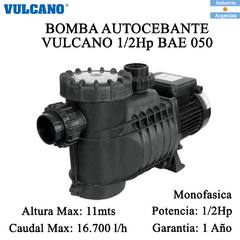 Bomba Autocebante Vulcano 1/2hp Bae 050 Serie2000