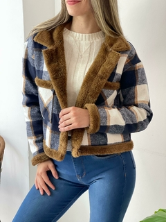 Campera escocesa con piel - tienda online
