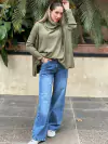 Jean wide leg con roturas