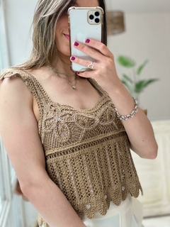 musculosa tejida con lentejuelas - Maria Cruz