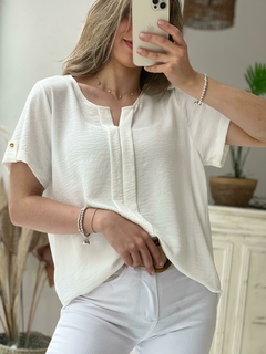 Blusa de cey mangas cortas - Maria Cruz