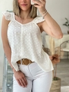 Camisa musculosa con voladitos y broderie