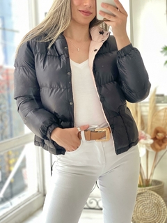 Campera inflable con botones y capucha - Maria Cruz