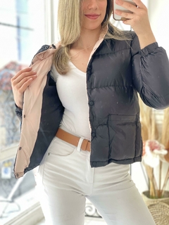 Campera inflable con botones y capucha - tienda online