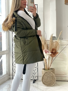 Campera larga con piel y capucha - tienda online