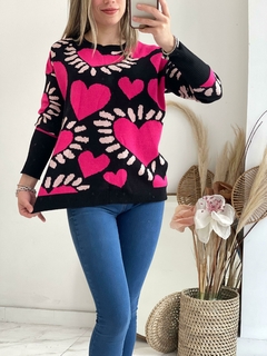 Sweater de bremer doble hilado corazones - tienda online