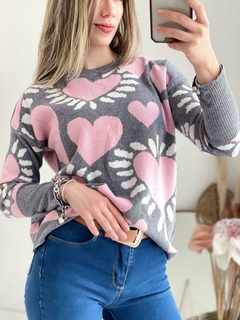 Sweater de bremer doble hilado corazones en internet