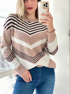 Sweater de Bremer doble hilado con rayas en v