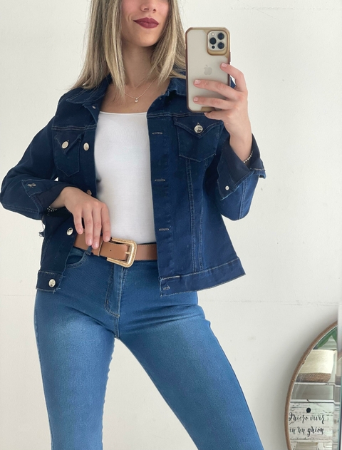 Campera de jean azul