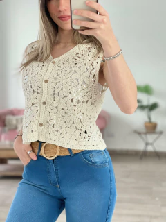 CHALECO DE GUIPIUR CON LENTEJUELAS - tienda online