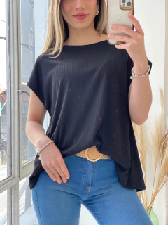 REMERA ELASTIZADA MANGA JAPONESA PUNTO MULBERRY - Maria Cruz