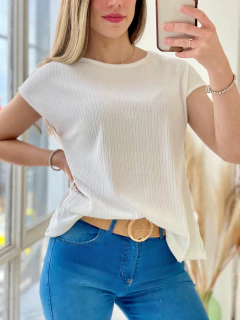 REMERA ELASTIZADA MANGA JAPONESA PUNTO MULBERRY - Maria Cruz