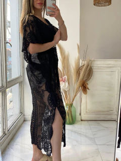 VESTIDO DE ENCAJE ESCOTE V - tienda online