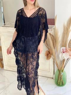 VESTIDO DE ENCAJE ESCOTE V - tienda online