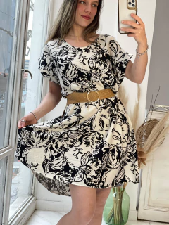 VESTIDO ESTAMPADO MANGAS RECTA - comprar online