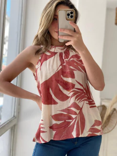 MUSCULOSA DE SEDA ESTAMPADA - comprar online