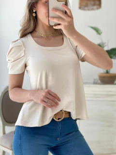 REMERA DE ALGODON Y LYCRA MANGA PRINCESA - comprar online