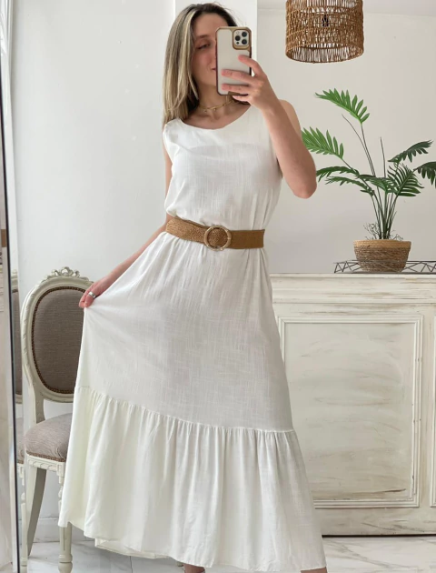 VESTIDO DE LINO LARGO