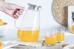 JARRA VIDRIO TRANSPARENTE CON TAPA ACERO INOXIDABLE 2500ML - comprar online