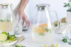 JARRA VIDRIO TRANSPARENTE CON TAPA ACERO INOXIDABLE 2500ML