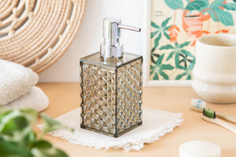 DISPENSER P/JABON LIQ. DE PVC 16X6.5 CM