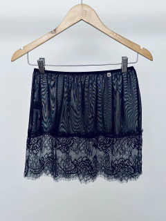 anágua preta de tule e renda - AN 002