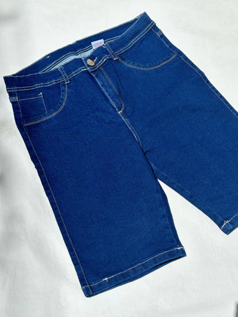 Bermuda de JEAN azul liso -elastizado- ❤