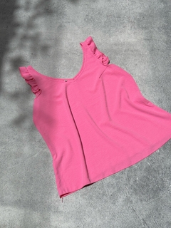 Musculosa de LINO CEI con volados- ♥ *PRENDA DE LIQUIDACIÓN SIN CAMBIO* - comprar online