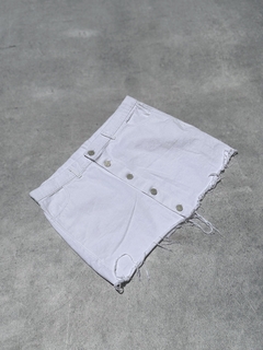 Pollera de JEAN BOTONES blanca -rígida- ❤ - comprar online