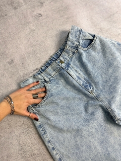 Jean WIDE LEG celeste nevado con elástico atrás -rigido- ✧ - comprar online