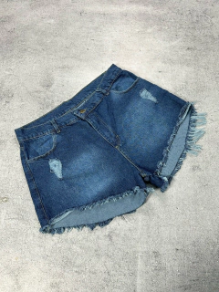 Short de JEAN MOM azul roturas - rígido -♡ - comprar online