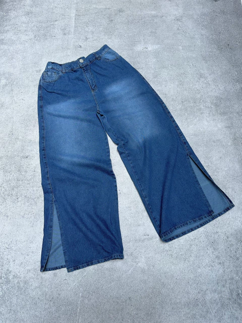 Jean WIDE LEG con tajo -RIGIDO- ❤ - comprar online