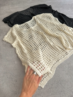 Poncho tipo chaleco calado de -HILO-❤ *PRENDA DE LIQUIDACIÓN SIN CAMBIO* - comprar online