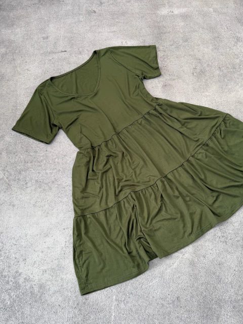 Vestido con volados de MODAL ❤ - comprar online