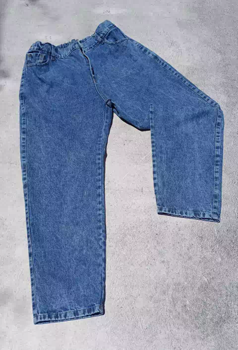 Jean MOM azul nevado con elástico atrás -rígido- ✧