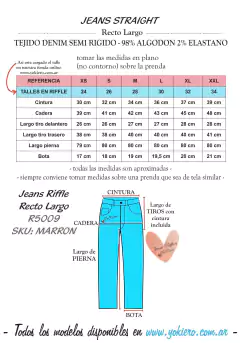 Jeans Riffle Recto Largo R5009 [24=XS] ULTIMO DISPONIBLE - comprar online