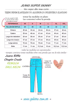 Jeans Riffle Chupin Crudo REM304 - comprar online