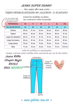 Jeans Riffle Chupin Negro R5163 - comprar online