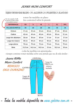 Jeans Riffle MOM Confort Crudo REM303 - comprar online