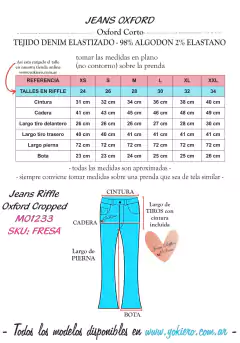 Jeans Riffle Oxford Cropped M01233 - comprar online