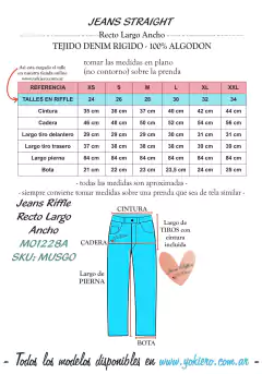 Jeans Riffle Recto Largo Ancho M01228A - comprar online