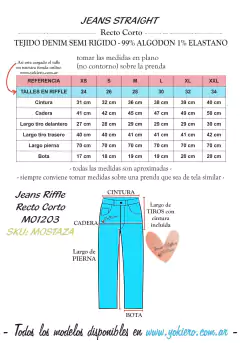 Jeans Riffle Recto Corto M01203 - comprar online