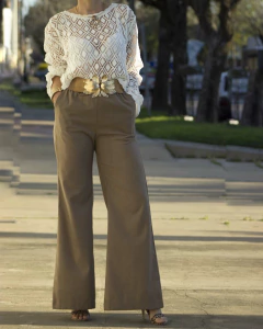 Pantalon BENNET Lino Tostado - tienda online