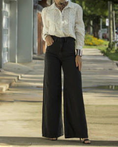 Jeans Isostasia Wide Leg JADEN Negro - comprar online