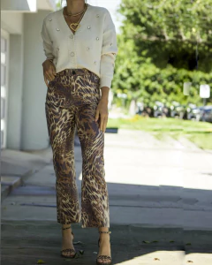 Imagen de Pantalon LEONI TWIST Print Beige