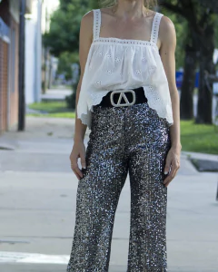 Pantalon STAR Negro & Plateado - Yo Kiero