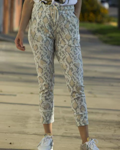 Babucha SNAKE Print Beige Con Puño [S=1]